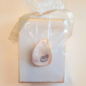 Oyster Shell Home Decor - Chic White & Gold Accents - Coastal Decor